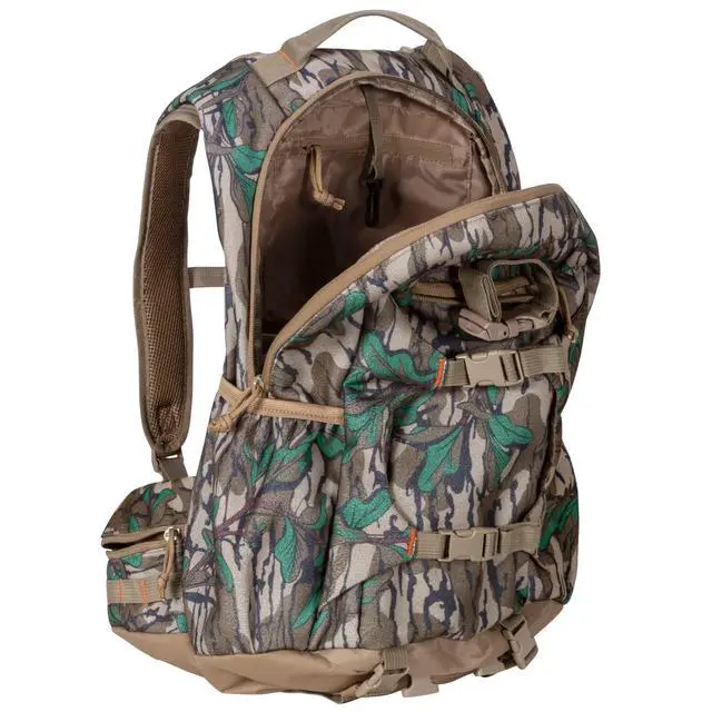 Alt view image 2 of 7 - Camouflage Hunting Backpack Waterproof Bow and Rifle Compatible Hunting Bag (Mossy Oak Greenleaf)