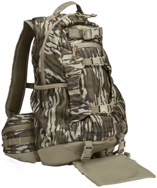 Main image of Camouflage Hunting Backpack Waterproof Bow and Rifle Compatible Hunting Bag (Mossy Oak Bottomland)