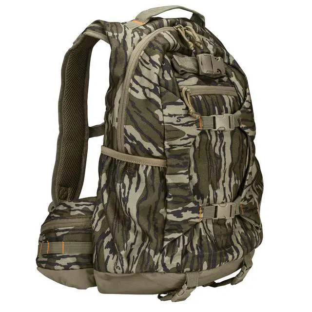 Alt view image 2 of 7 - Camouflage Hunting Backpack Waterproof Bow and Rifle Compatible Hunting Bag (Mossy Oak Bottomland)