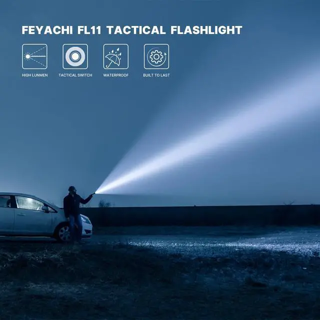 Alt view image 7 of 7 - Tactical Flashlight- 1200 Lumen LED Rifle Light,Waterproof with Picatinny/M Lock Mount, Pressure Switch Included (Picatinny Mounted)