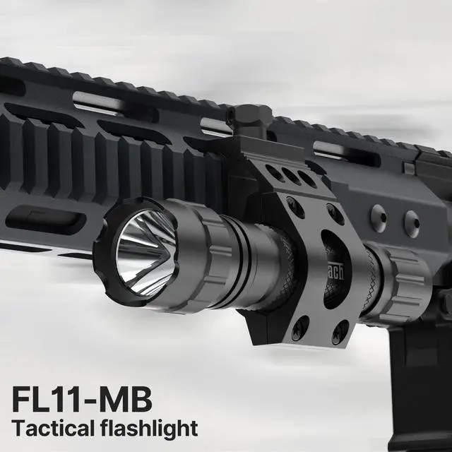 Alt view image 2 of 7 - Tactical Flashlight- 1200 Lumen LED Rifle Light,Waterproof with Picatinny/M Lock Mount, Pressure Switch Included (Picatinny Mounted)