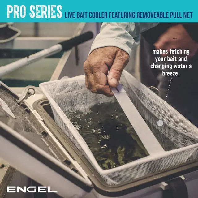 Alt view image 5 of 7 - Live Bait Cooler PRO for Fishing - Portable Minnow and Bait Bucket with Lithium-Ion Rechargeable Aerator