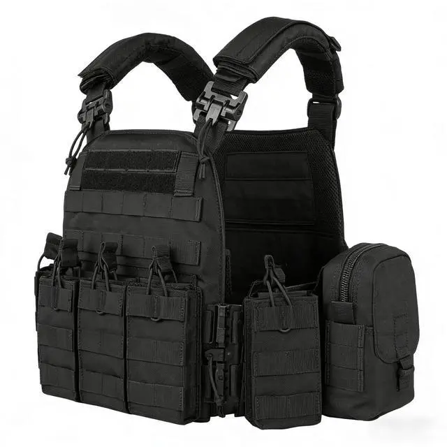 Main image of YAKEDA Tactical Outdoor Airsoft Vest with Multi-Functional Pouches, MOLLE Training Vest for Outdoor Games Activities
