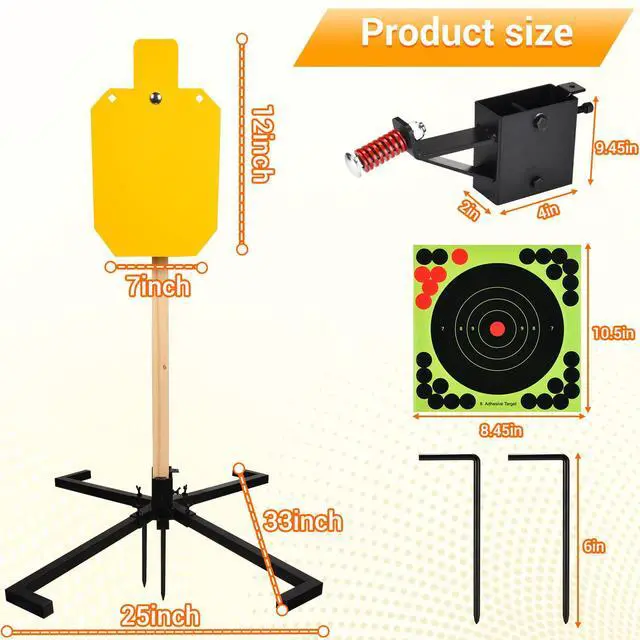 Alt view image 3 of 7 - AR500 Steel Target Stand System, 3/8 Inch Thick Steel Hostage Targets with 2x4 Stable Stand Base, Complete Shooting Kit with 10psc Targets Paper for Shooting Outdoor