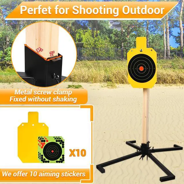 Alt view image 5 of 7 - AR500 Steel Target Stand System, 3/8 Inch Thick Steel Hostage Targets with 2x4 Stable Stand Base, Complete Shooting Kit with 10psc Targets Paper for Shooting Outdoor