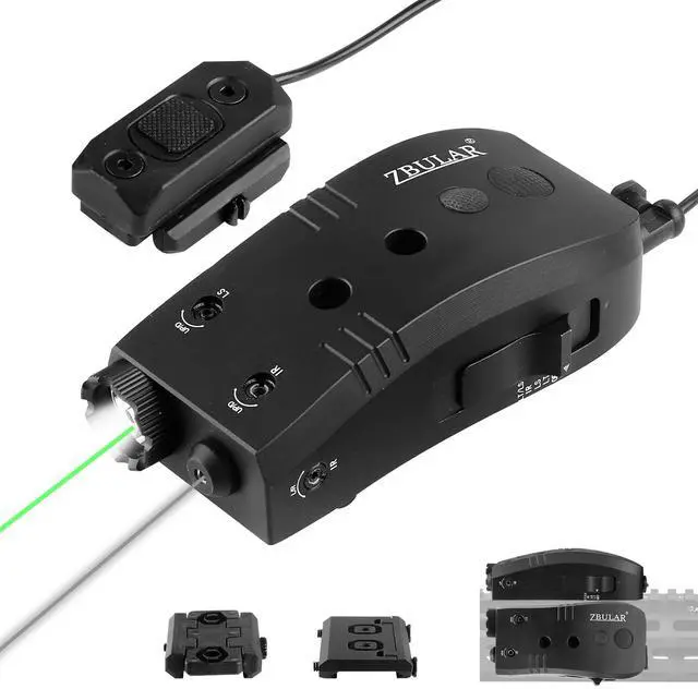 Main image of 2000 Lumen Mlok and Picatinny Mounted Tactical Flashlight Green Laser Infrared(IR) Laser 3 in 1 Combo, with Remote Pressure Switch for Rifle