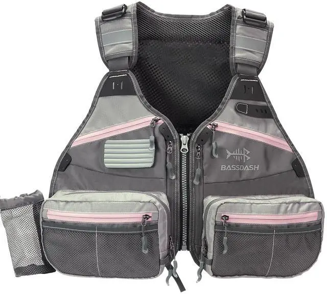 Main image of Fly Fishing Vest Adjustable Size with Detachable Water Bottle Holder for Men and Women FV07
