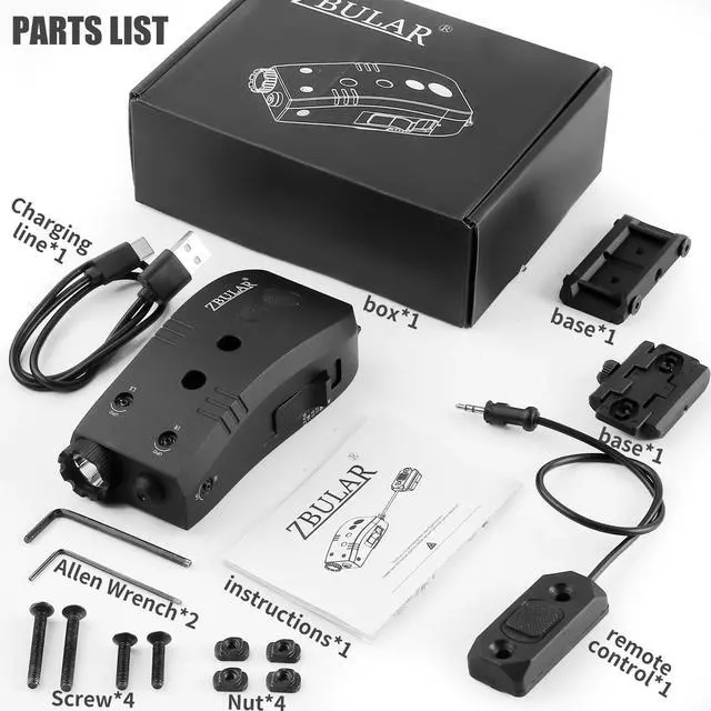Alt view image 7 of 7 - 2000 Lumen Mlok and Picatinny Mounted Tactical Flashlight Green Laser Infrared(IR) Laser 3 in 1 Combo, with Remote Pressure Switch for Rifle