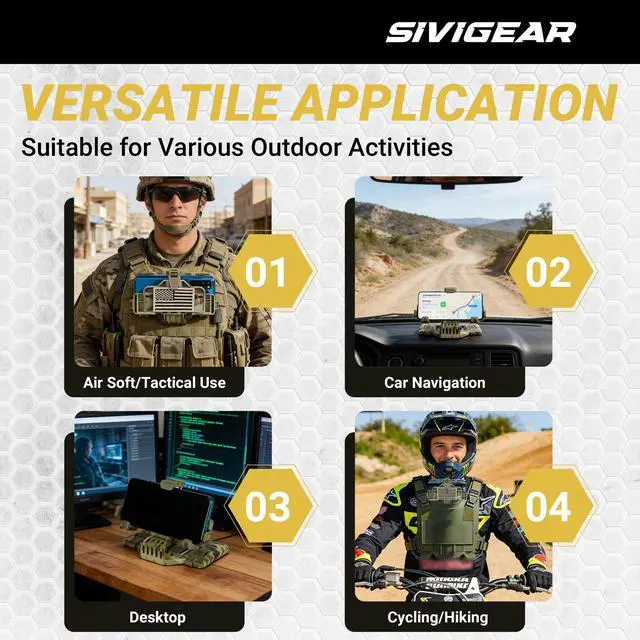 Alt view image 7 of 7 - Tactical Phone Holder Available in Full Size Plate Carrier Phone Mount Adjust Nylon Molle Phones Holder for Tactical,Car,Office (CP)
