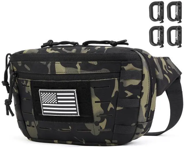 Main image of Tactical Sling Bag, Fanny Pack,2in1,CCW & EDC Shoulder Bag with MOLLE & Pistol Holster - 1000D Adjustable Strap for Outdoor Carry Men & Women