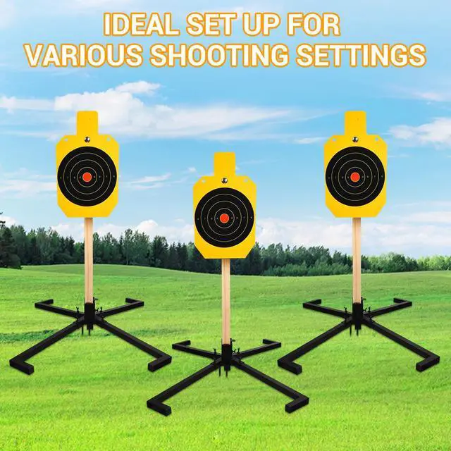 Alt view image 7 of 7 - AR500 Steel Target Stand System, 3/8 Inch Thick Steel Hostage Targets with 2x4 Stable Stand Base, Complete Shooting Kit with 10psc Targets Paper for Shooting Outdoor