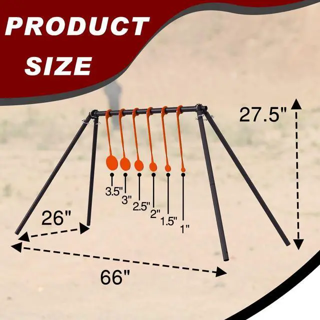 Alt view image 5 of 7 - AR500 Steel Target Stand System Kit, 1/4 Thick 6 Spinning Targets, Suitable for.22 Rimfire Airgun Pellet Guns