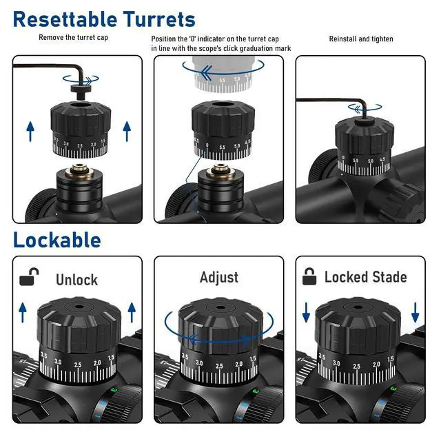 Alt view image 6 of 7 - 4-16X44AO Rifle Scope for Hunting, Fits 11mm/20mm Mounts, SFP Long Range Optics with R/G/B Illumination, Crosshairs Reticle, Front Parallax Adjustment, Locking Turret, Sunshade