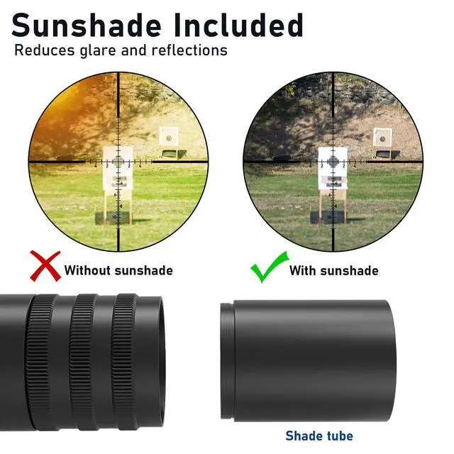 Alt view image 7 of 7 - 4-16X44AO Rifle Scope for Hunting, Fits 11mm/20mm Mounts, SFP Long Range Optics with R/G/B Illumination, Crosshairs Reticle, Front Parallax Adjustment, Locking Turret, Sunshade