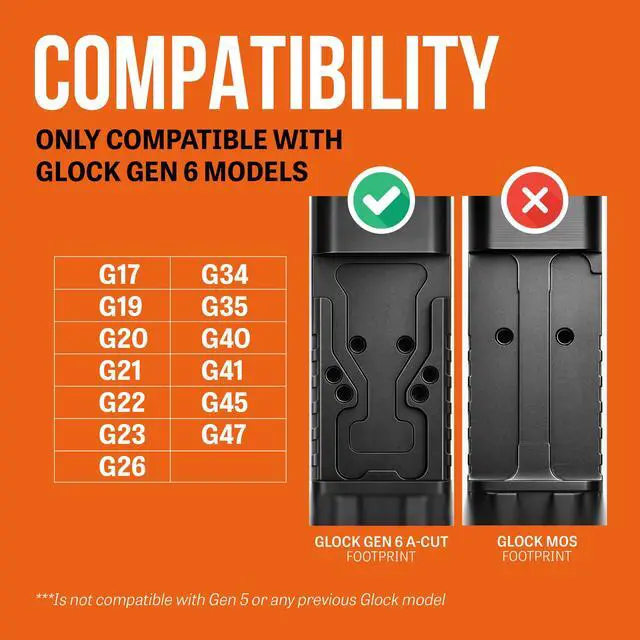Alt view image 2 of 7 - Optics Adapter Plate for Glock Gen 6 Compatible with Trijicon RMR/SRO/RCR, Holosun 407C/507C/508T | Made in The USA - Not Compatible with Gen5