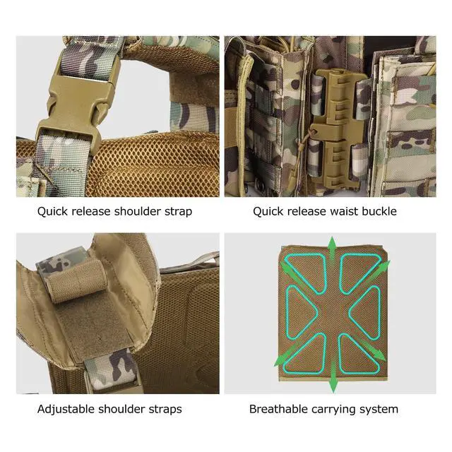Alt view image 3 of 6 - CAMO Tactical Outdoor Carrier Vest