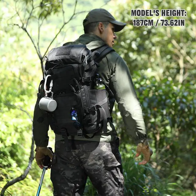 Alt view image 2 of 7 - 45L Tactical Backpack, Military Molle Backpack with 17" Laptop Compartment Survival Large Hiking Travel Rucksack for Outdoors