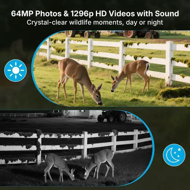 Alt view image 4 of 7 - P300 Pro (Non-Cellular) WiFi Trail Camera, Dual-Antenna 165ft Range, 7800mAh Battery, 64MP Photos, 1296p HD Video, 0.1s Trigger, 100ft No Glow Night Vision, App Control