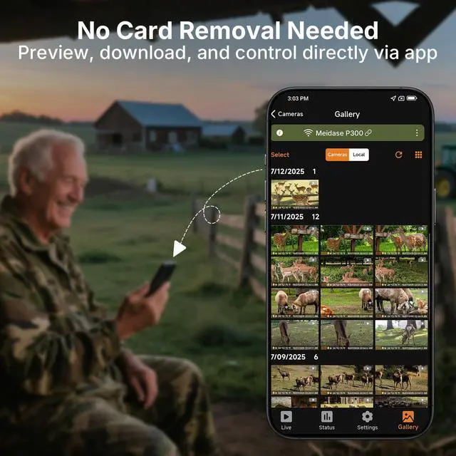 Alt view image 7 of 7 - P300 Pro (Non-Cellular) WiFi Trail Camera, Dual-Antenna 165ft Range, 7800mAh Battery, 64MP Photos, 1296p HD Video, 0.1s Trigger, 100ft No Glow Night Vision, App Control