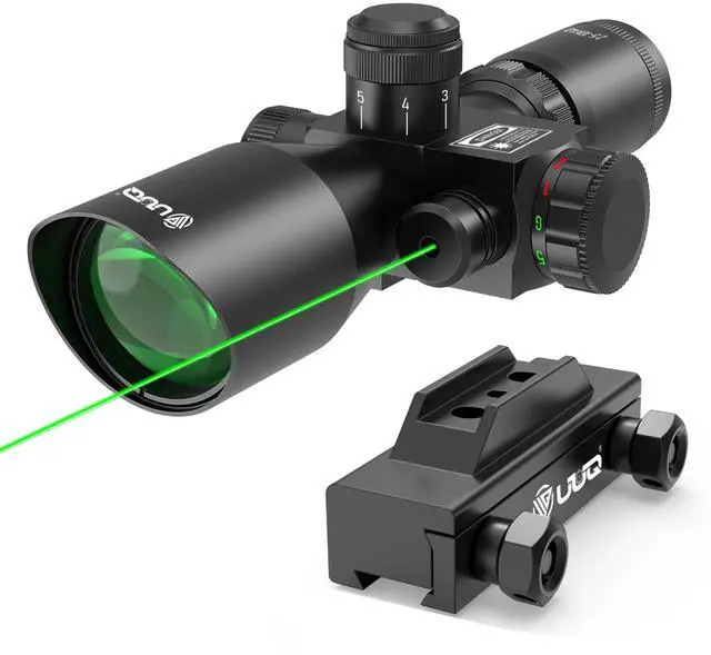 Main image of 2.5-10x40 Rifle Scope with Red/Green Illuminated Mil-dot with Red/Green Laser Combo-Green Lens Color,Tactical Scope for Gun Air Hunting,Free 20/11mm Mounts