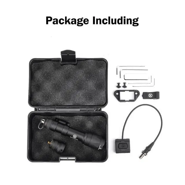 Alt view image 6 of 7 - M600C 800 Lumens Tactical Flashlight with 2 Rotating Bases, with Push Button & Remote Pressure Switch, Light & Pressure Switch Mount Fit for 20mm Picatinny Mlok/Keymod Rail