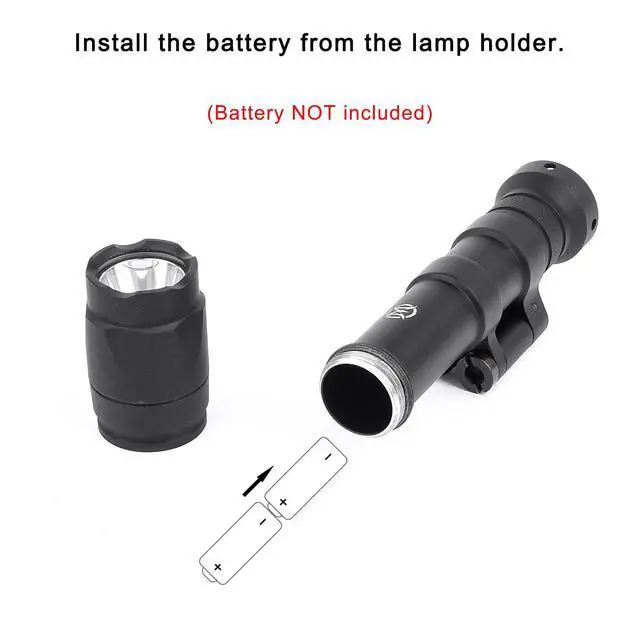 Alt view image 7 of 7 - M600C 800 Lumens Tactical Flashlight with 2 Rotating Bases, with Push Button & Remote Pressure Switch, Light & Pressure Switch Mount Fit for 20mm Picatinny Mlok/Keymod Rail