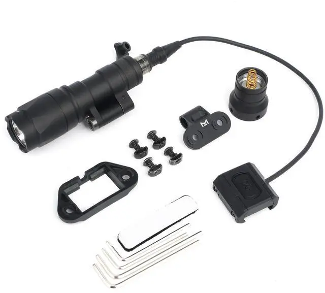 Main image of M340 540 Lumens Tactical Flashlight with 2 Rotating Bases, with Push Button & Remote Pressure Switch, Light & Pressure Switch Mount Fit for 20mm Picatinny Mlok/Keymod Rail