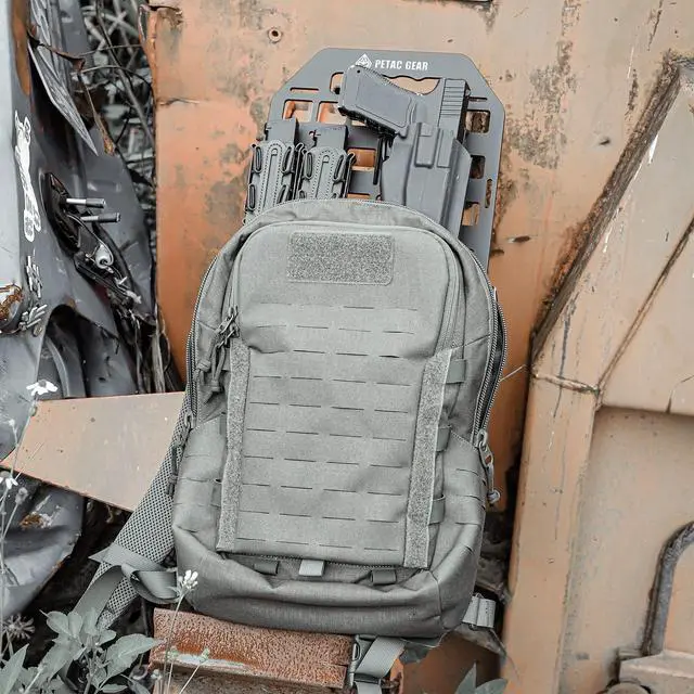 Alt view image 2 of 7 - Rigid Insert MOLLE Panel Portable Gear Organizer with Carry Handle Backpack Bag Tactical Equipment Storage Pouches Holsters Holder Gun Rack Mount