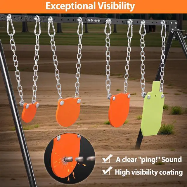 Alt view image 4 of 7 - AR500 Steel Shooting Targets, Laser-Cut Metal Targets with High-Visibility Glow Neon Color for Reactive Range Shooting