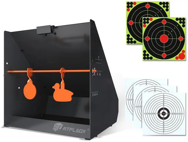Main image of Pellet Trap With 12''x12'' Splatter Bullseye Paper Targets and Spinning Shooting Targets for.177.22 Caliber, Air Gun Airsoft BB Gun Rifle