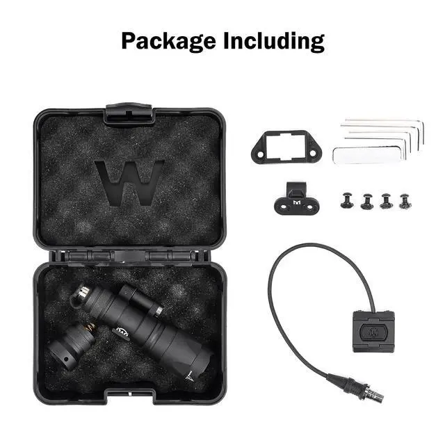Alt view image 6 of 6 - M340 540 Lumens Tactical Flashlight with 2 Rotating Bases, with Push Button & Remote Pressure Switch, Light & Pressure Switch Mount Fit for 20mm Picatinny Mlok/Keymod Rail