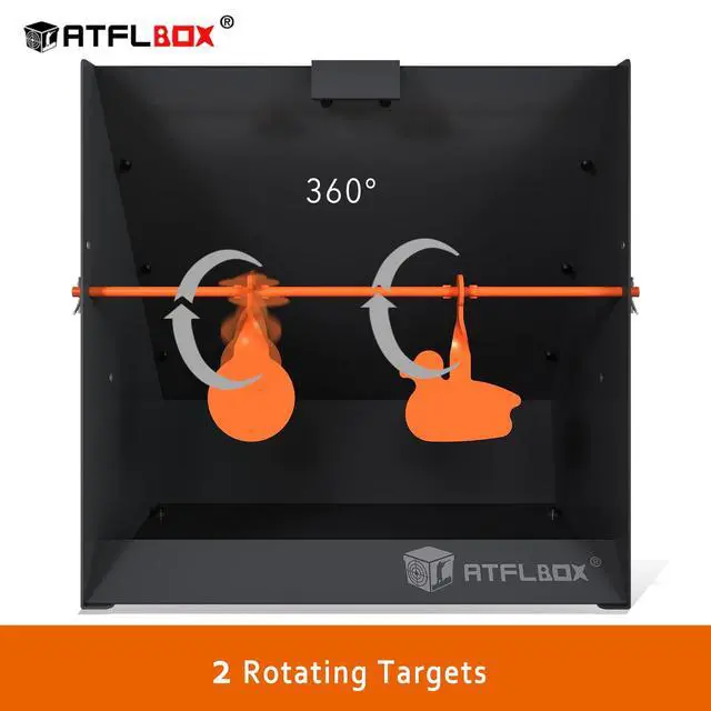 Alt view image 2 of 6 - Pellet Trap With 12''x12'' Splatter Bullseye Paper Targets and Spinning Shooting Targets for.177.22 Caliber, Air Gun Airsoft BB Gun Rifle
