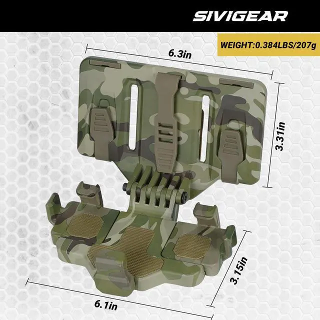 Alt view image 6 of 7 - Tactical Phone Holder Available in Full Size Plate Carrier Phone Mount Adjust Nylon Molle Phones Holder for Tactical,Car,Office (CP)