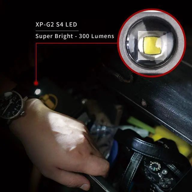 Alt view image 4 of 7 - CPLU Wrist Flashlight, Compact USB-C Rechargeable EDC LED Light, 300 Lumens, Double-Click Anti-Misfire, IPX6 Waterproof, for Running, Night Walking, Hiking - Fits on Watchband/Strap Systems