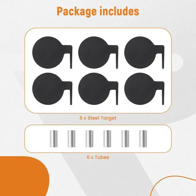 Alt view image 6 of 7 - 6Pcs AR500 Dueling Tree Paddles 6" X 3/8" Steel Target DIY Shooting Target Kits with Tubes