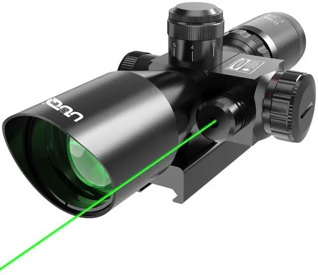 Main image of 2.5-10x40 Rifle Scope with Red/Green Illuminated Mil-dot with Red/Green Laser Combo-Green Lens Color,Tactical Scope for Gun Air Hunting,Free 20/11mm Mounts