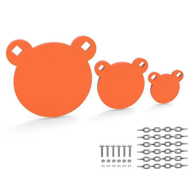 Main image of AR500 Steel Targets Combo, Add on Metal Chains, Laser Cut - No Burr - Neon Color