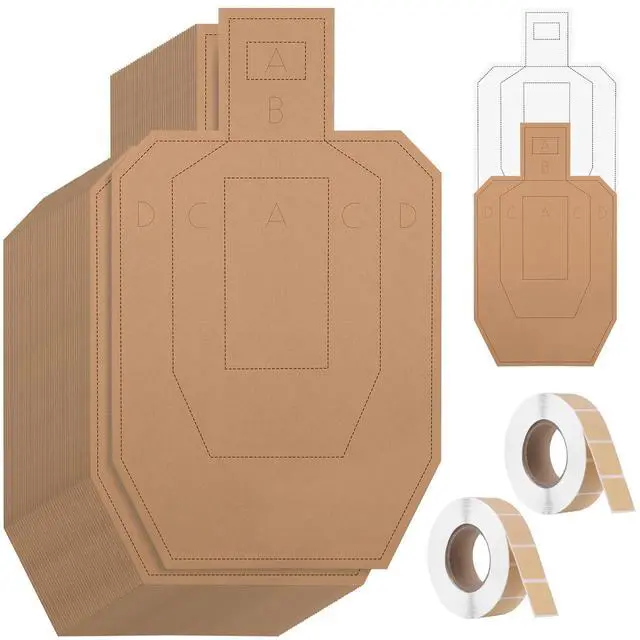 Main image of Shooting Targets for USPSA, 15/30/60/90/120PCS Cardboard Targets with Target Pasters, 30x18in Tactical Shooting Silhouette Target for Shooting Range Practice Competitions Training