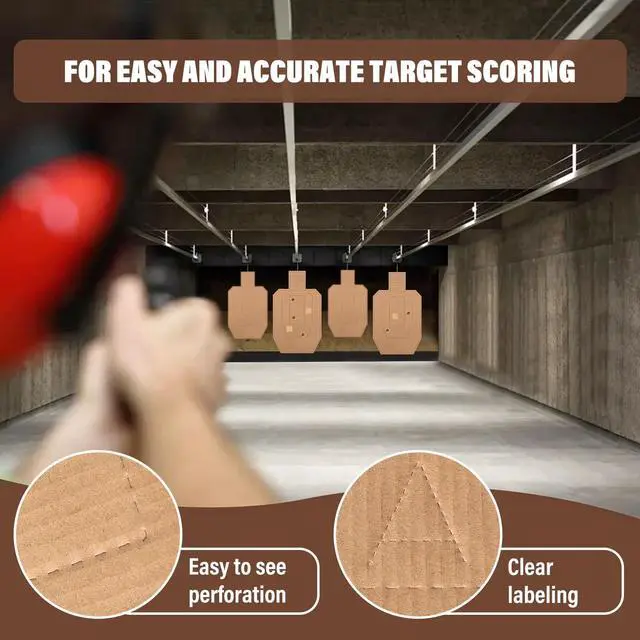Alt view image 4 of 7 - Shooting Targets for USPSA, 15/30/60/90/120PCS Cardboard Targets with Target Pasters, 30x18in Tactical Shooting Silhouette Target for Shooting Range Practice Competitions Training