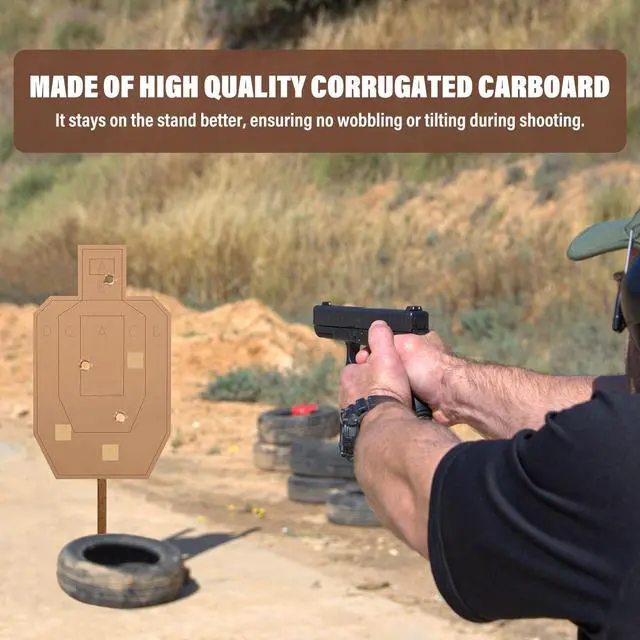 Alt view image 6 of 7 - Shooting Targets for USPSA, 15/30/60/90/120PCS Cardboard Targets with Target Pasters, 30x18in Tactical Shooting Silhouette Target for Shooting Range Practice Competitions Training