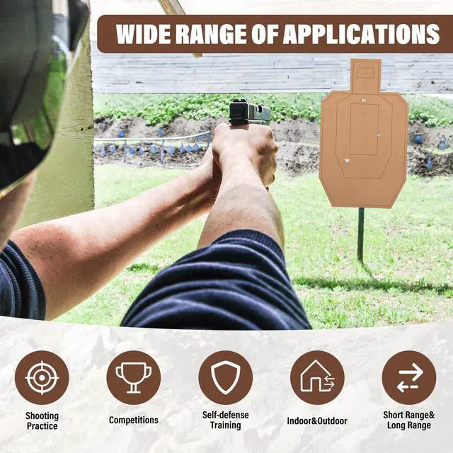 Alt view image 7 of 7 - Shooting Targets for USPSA, 15/30/60/90/120PCS Cardboard Targets with Target Pasters, 30x18in Tactical Shooting Silhouette Target for Shooting Range Practice Competitions Training