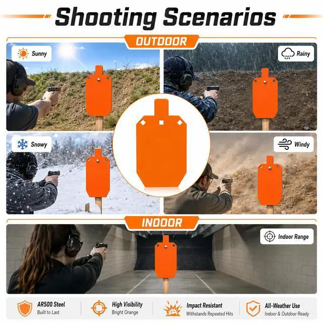 Alt view image 5 of 7 - AR500 Steel Targets Combo, Add on Metal Chains, Laser Cut - No Burr - Neon Color