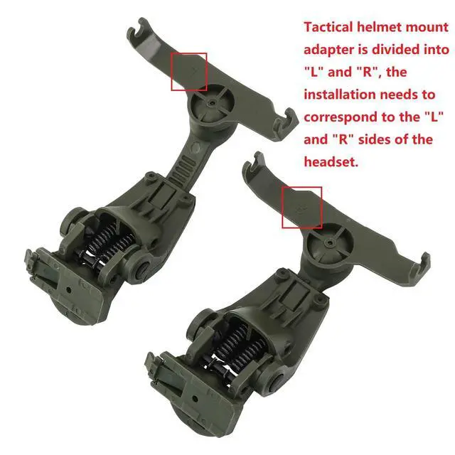 Alt view image 3 of 7 - Tactical Helmet ARC Rail Adapter Accessories - Compatible with Walker's Razor Earmuffs