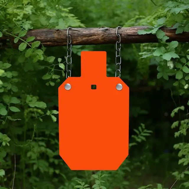 Alt view image 6 of 7 - AR500 Steel Target - 1/2 inch Thick Metal Gong Target, Neon Orange Color