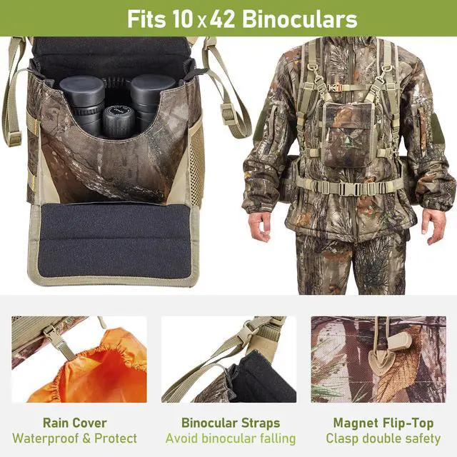 Alt view image 6 of 7 - Hunting Fanny Pack for Men, Camo Waist Pack for Hunter, Fanny Hunting Backpack with Rifle, Shotgun, and Bow Holder (Fanny Pack Upgrade)