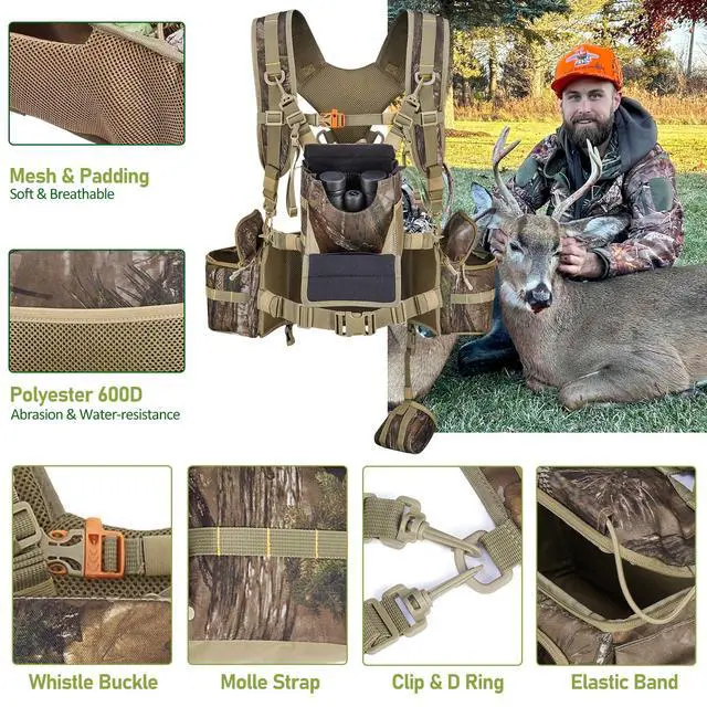 Alt view image 4 of 7 - Hunting Fanny Pack for Men, Camo Waist Pack for Hunter, Fanny Hunting Backpack with Rifle, Shotgun, and Bow Holder (Fanny Pack Upgrade)
