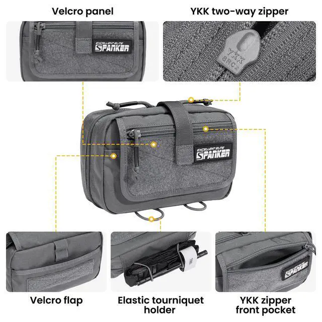 Alt view image 5 of 7 - Tactical First Aid Pouch IFAK Rip Away Molle EMT Pouch Compact Admin Pouch Medical Utility Pouch Emergency Survival Kits for Tactical Vest,Backpack