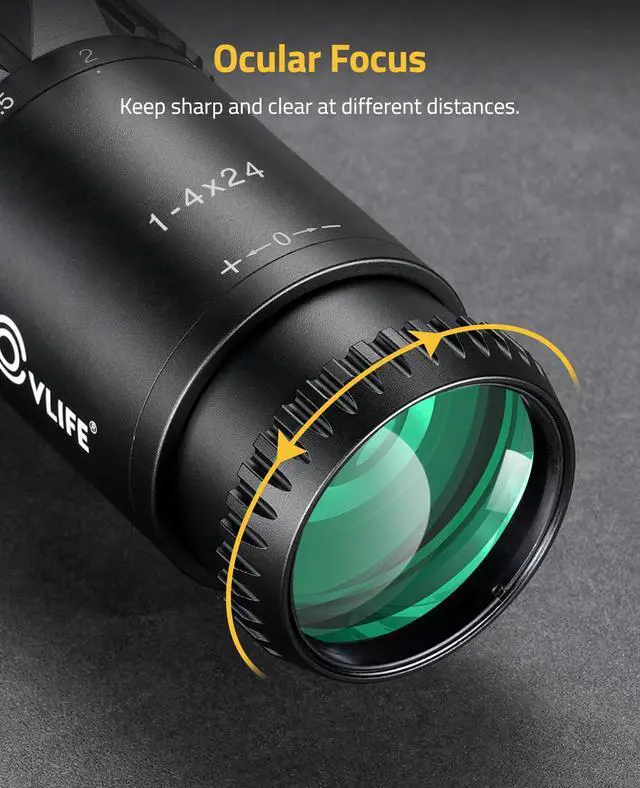 Alt view image 7 of 7 - EagleFeather LPVO Rifle Scope with 30mm Cantilever Mount, 5 Levels Red & Green Illumination Reticle, Second Focal Plane Scopes with Zero Reset