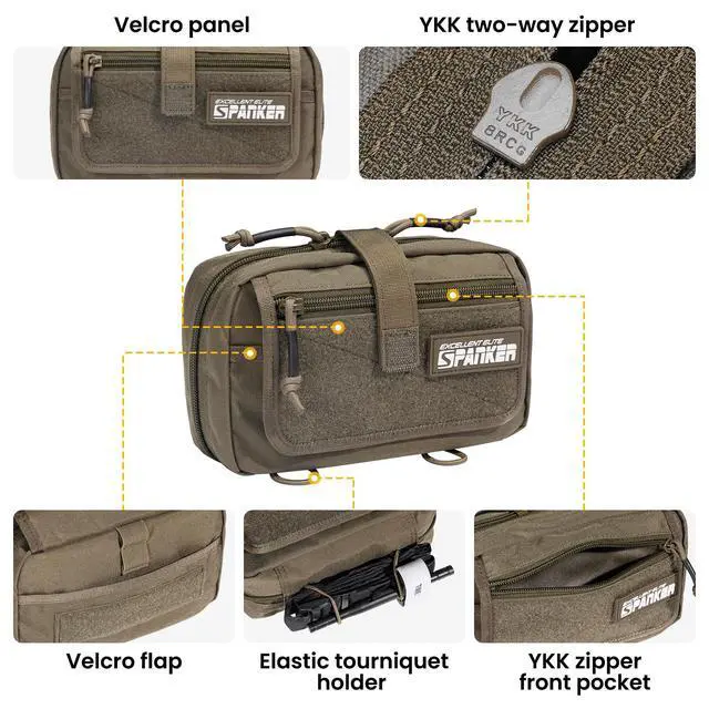 Alt view image 5 of 7 - Tactical First Aid Pouch IFAK Rip Away Molle EMT Pouch Compact Admin Pouch Medical Utility Pouch Emergency Survival Kits for Tactical Vest,Backpack