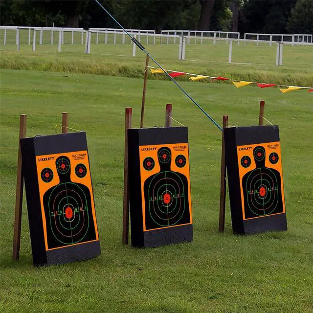 Alt view image 6 of 7 - 12x18 Inch Splatter Shooting Targets, Multiple Colors Effect, 10/25/50 Pack | Thick Paper, Bright, Indoor and Outdoor Ranges, Silhouette, for BB Guns, Airguns, Rifles